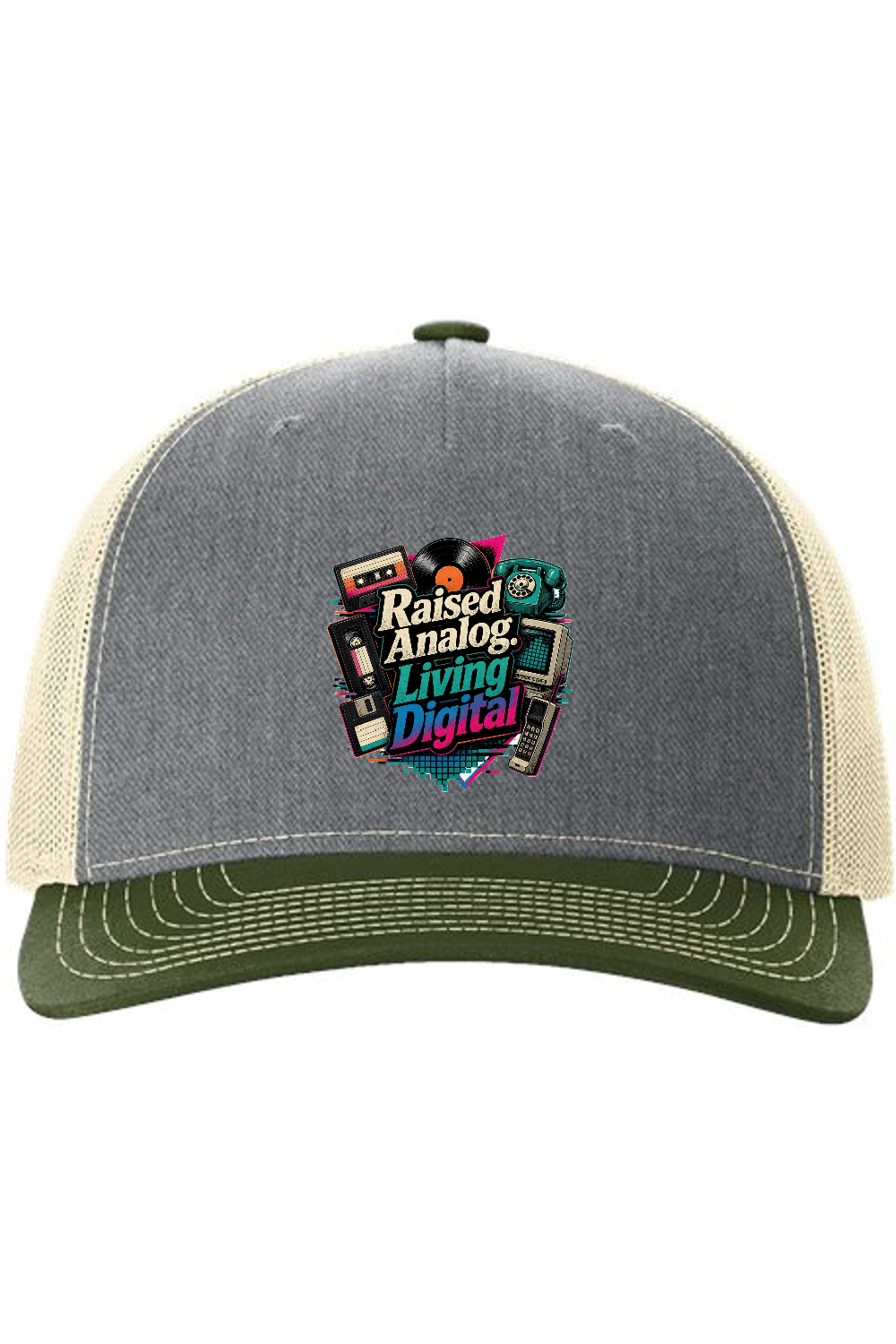 Richardson Trucker Cap: Raised Analog. Living Digital