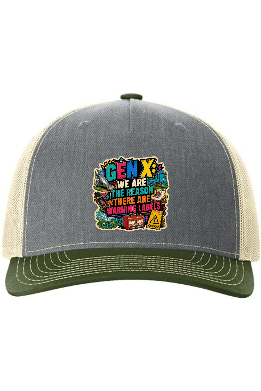 Richardson Trucker Cap: GEN X We Are The Reason There Are Warning Labels