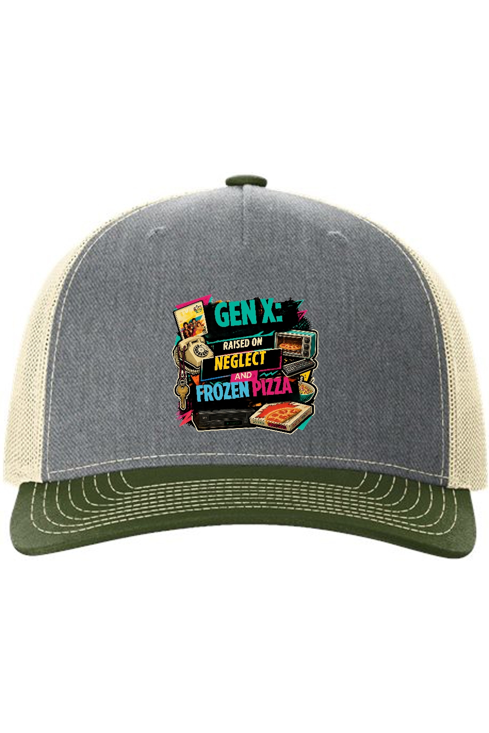 Richardson Trucker Cap: GEN X Raised on neglect and frozen pizza
