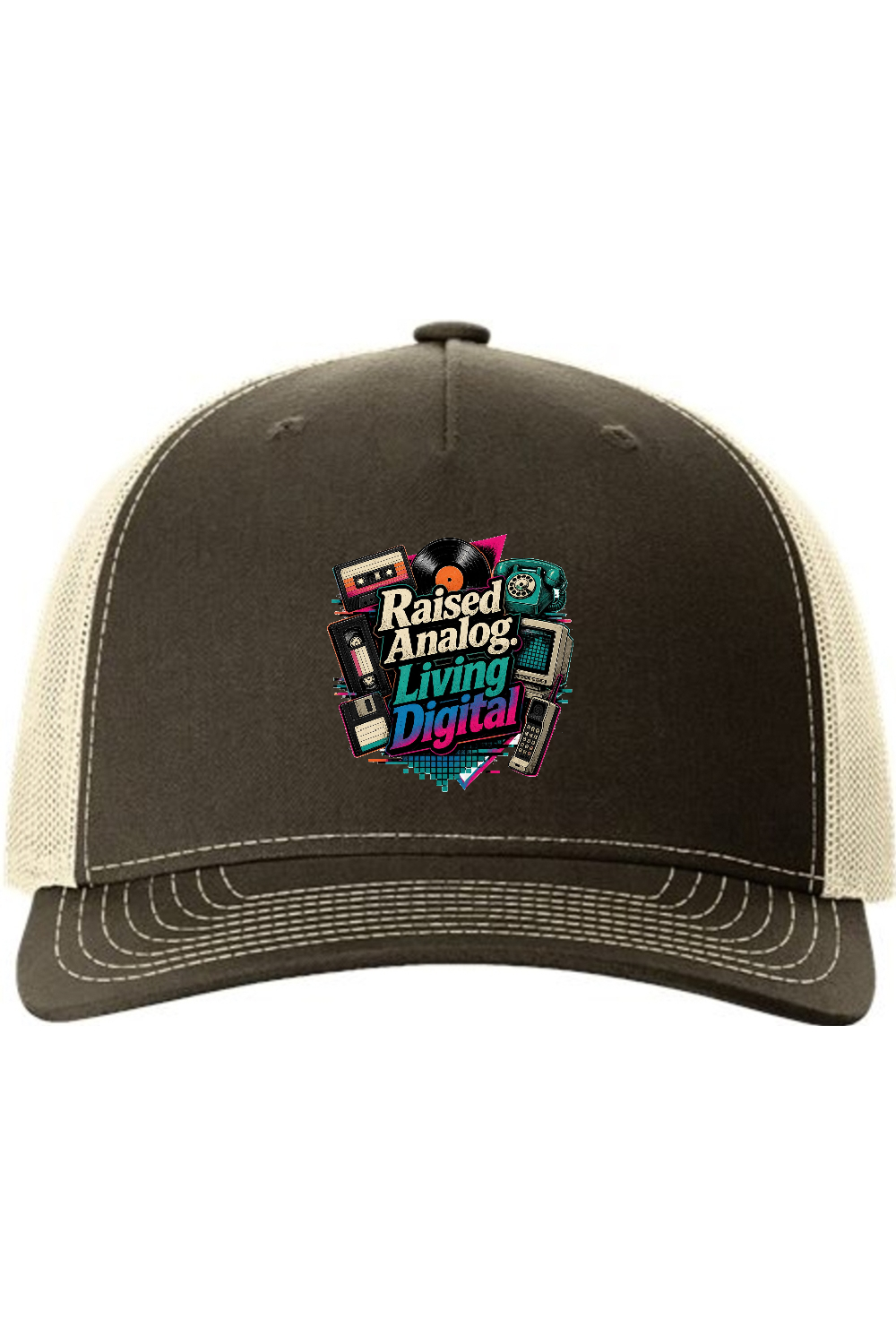 Richardson Trucker Cap: Raised Analog. Living Digital
