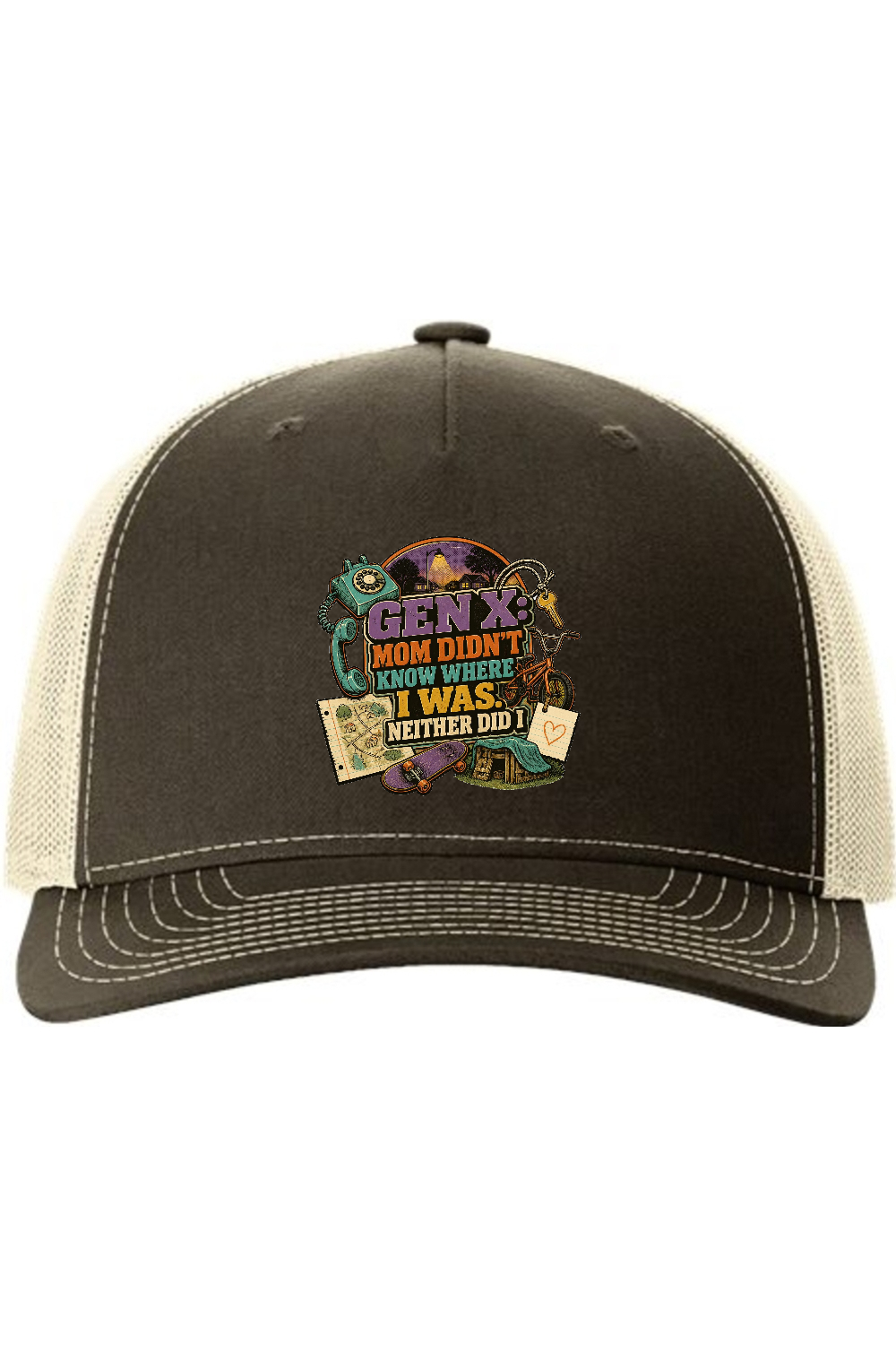 Richardson Trucker Cap: GEN X Mom Didn't Know Where I was. Neither Did I