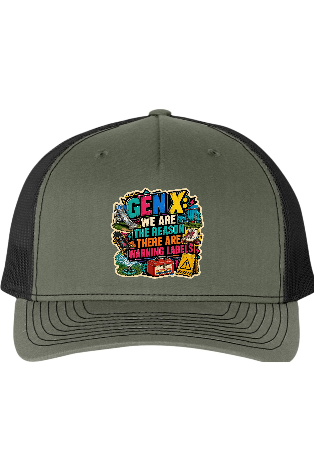 Richardson Trucker Cap: GEN X We Are The Reason There Are Warning Labels