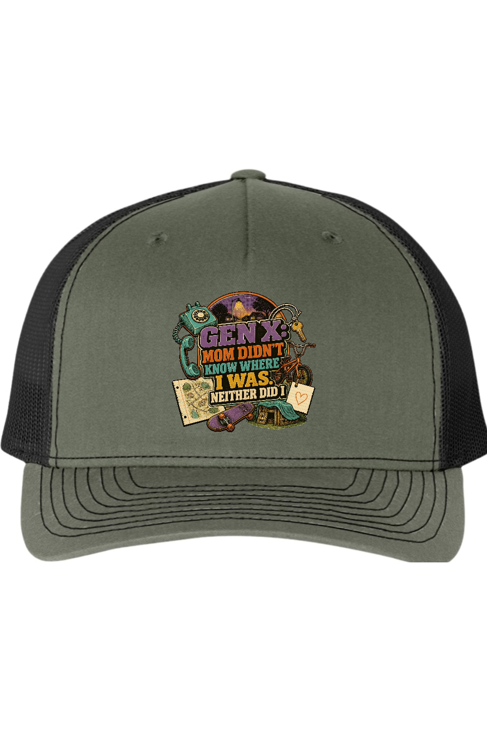 Richardson Trucker Cap: GEN X Mom Didn't Know Where I was. Neither Did I