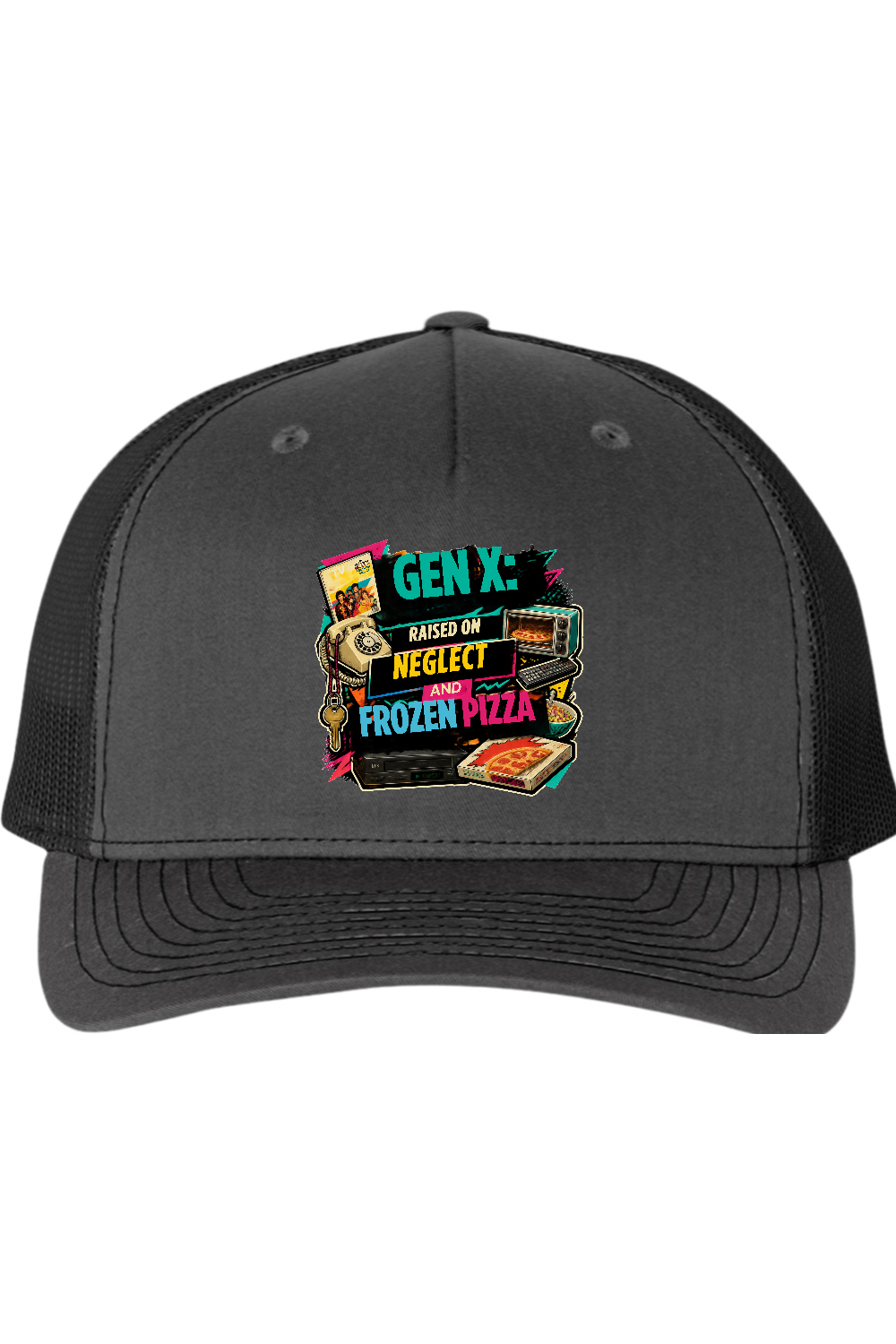 Richardson Trucker Cap: GEN X Raised on neglect and frozen pizza