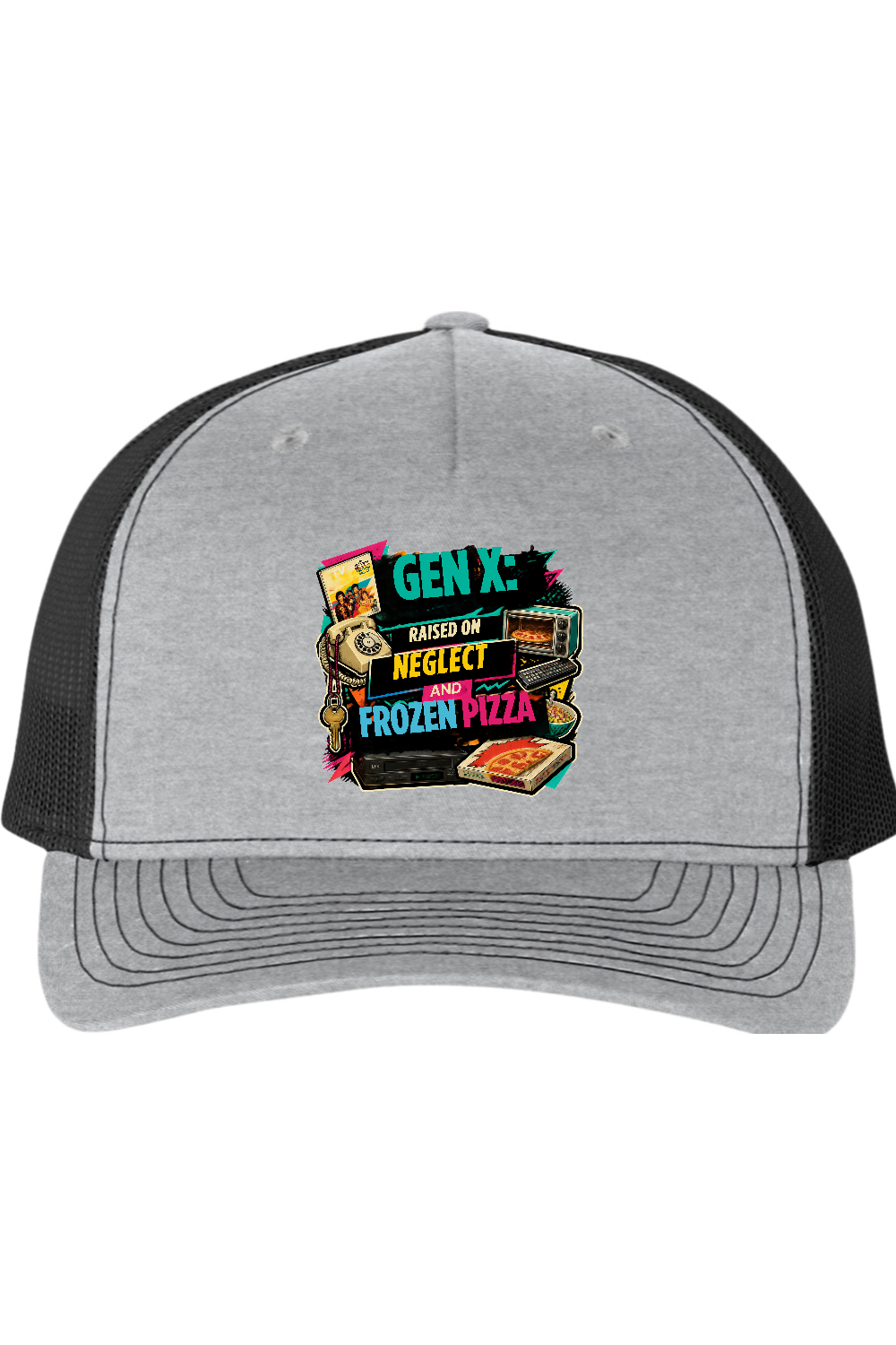 Richardson Trucker Cap: GEN X Raised on neglect and frozen pizza
