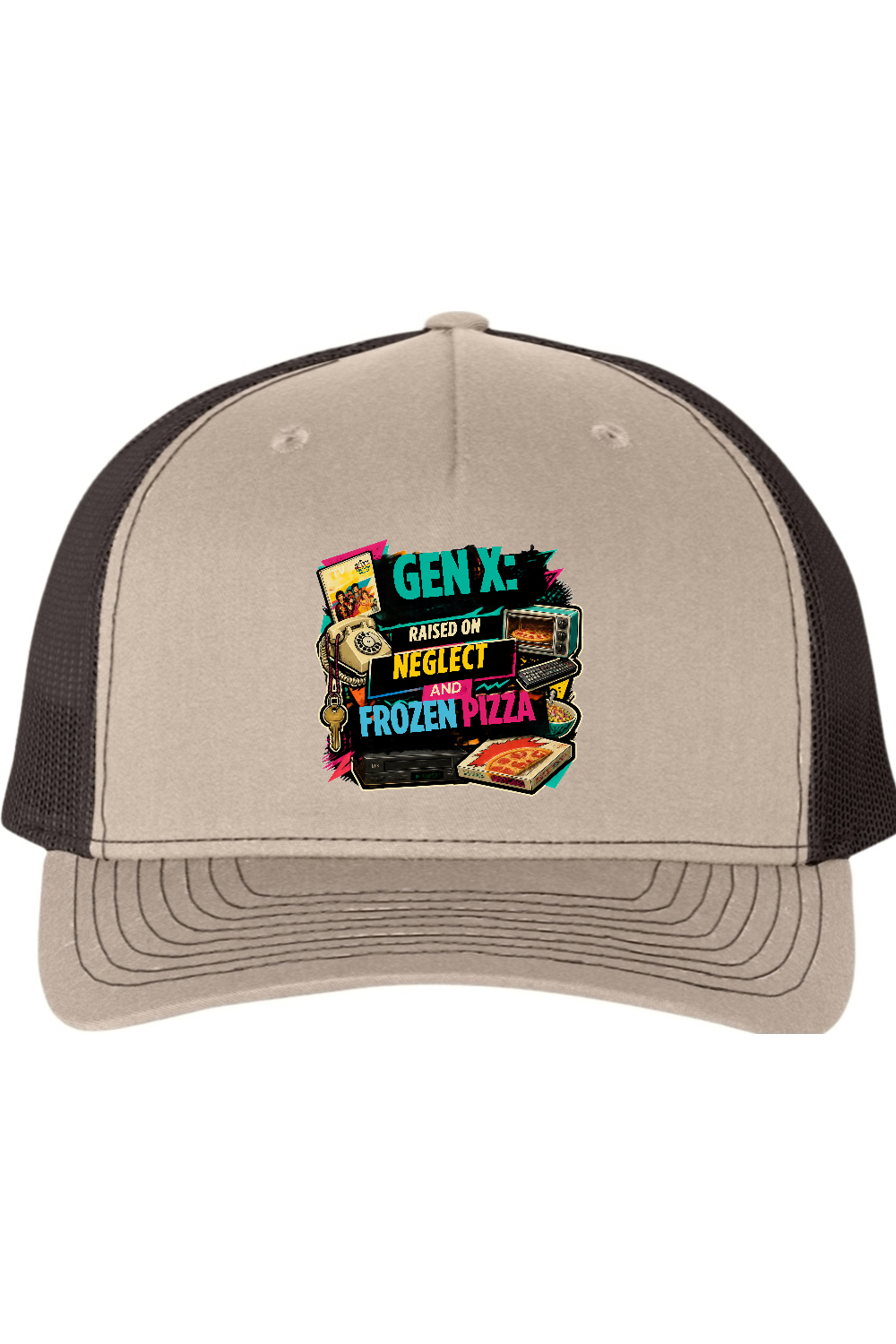 Richardson Trucker Cap: GEN X Raised on neglect and frozen pizza