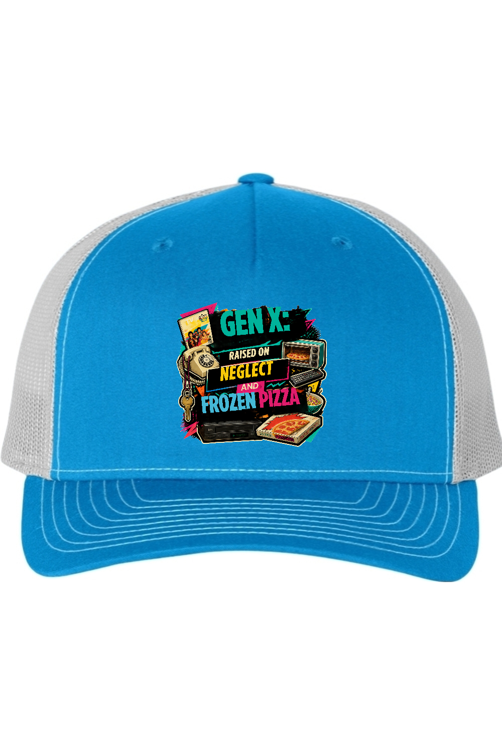 Richardson Trucker Cap: GEN X Raised on neglect and frozen pizza