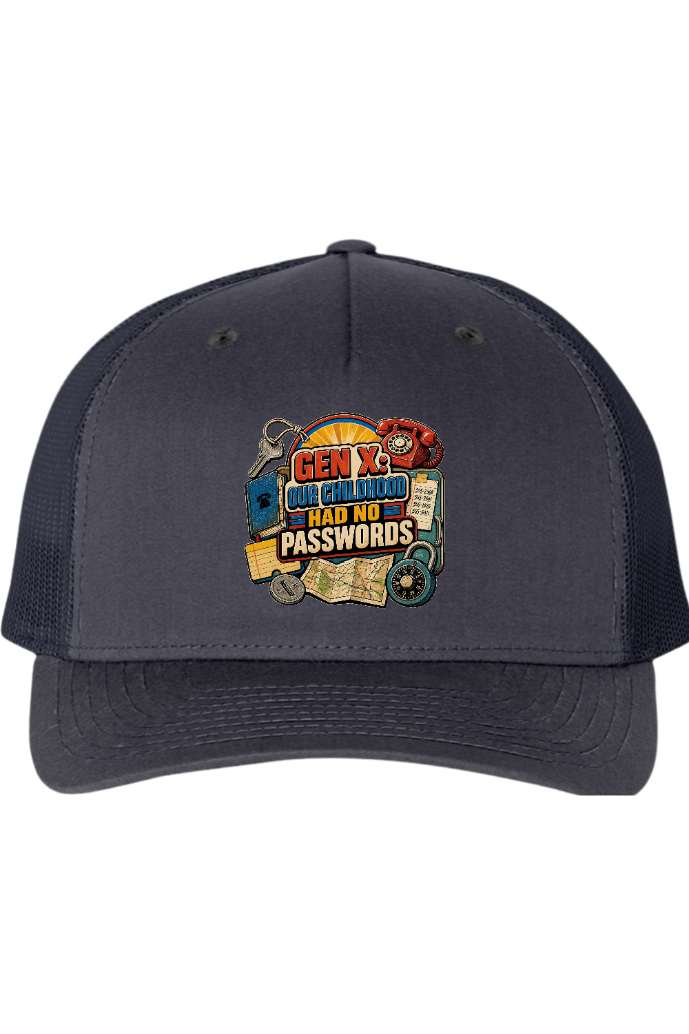Richardson Trucker Cap: GEN X Our Childhood Had No Passwords