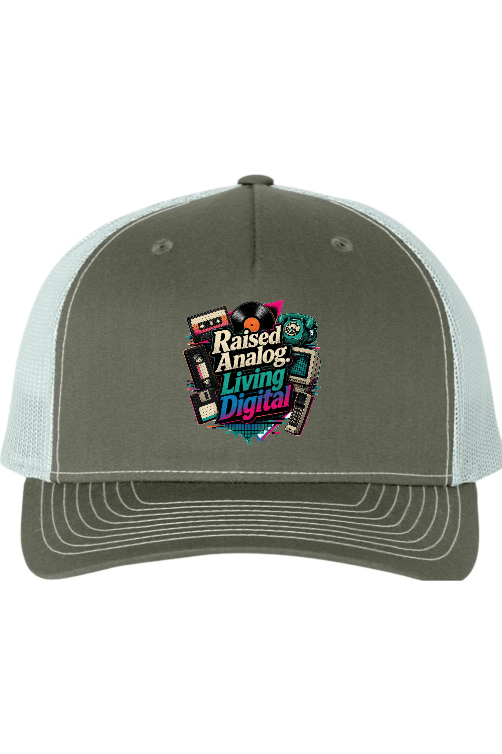 Richardson Trucker Cap: Raised Analog. Living Digital