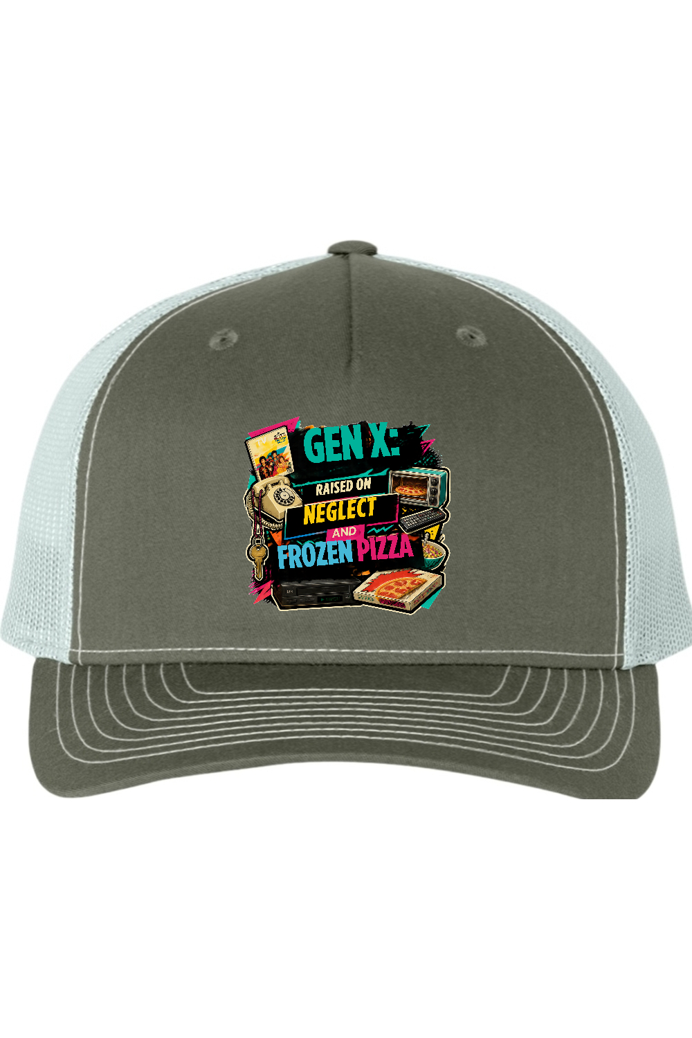 Richardson Trucker Cap: GEN X Raised on neglect and frozen pizza