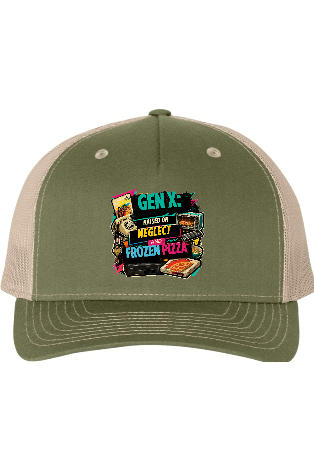 Richardson Trucker Cap: GEN X Raised on neglect and frozen pizza