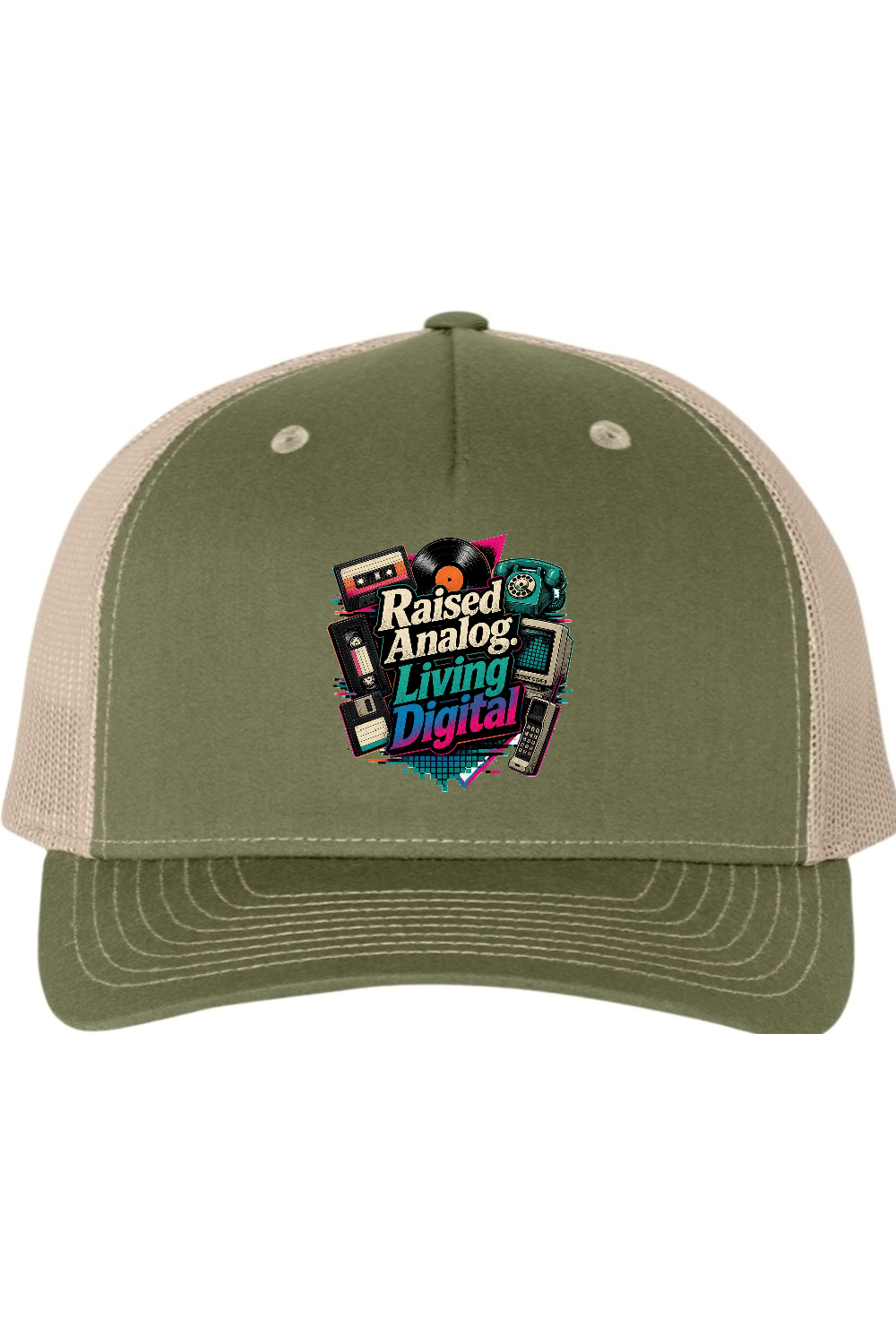 Richardson Trucker Cap: Raised Analog. Living Digital
