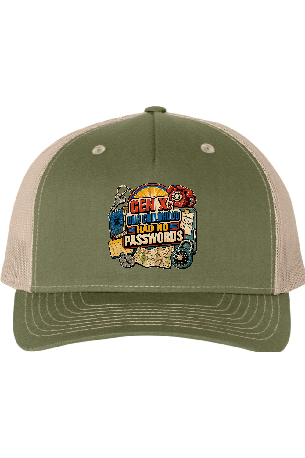 Richardson Trucker Cap: GEN X Our Childhood Had No Passwords