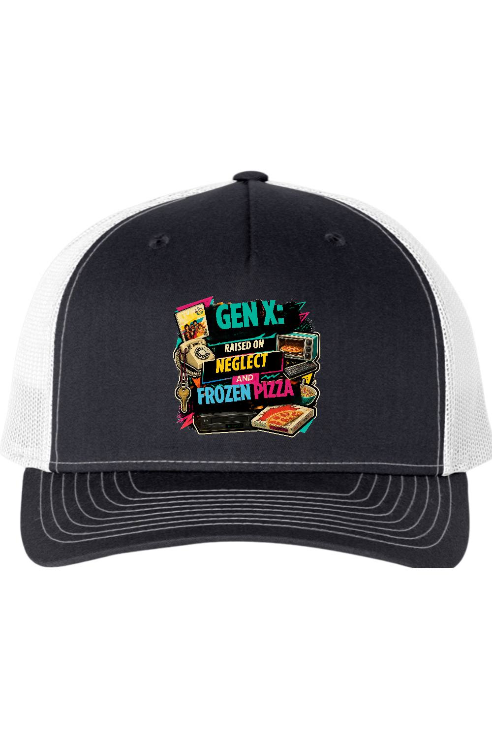 Richardson Trucker Cap: GEN X Raised on neglect and frozen pizza