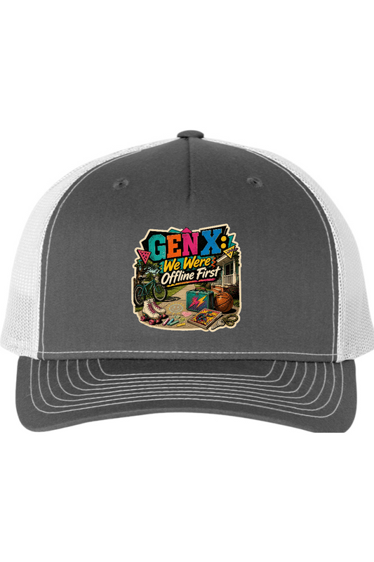 Richardson Trucker Cap: GEN X We Were Offline First