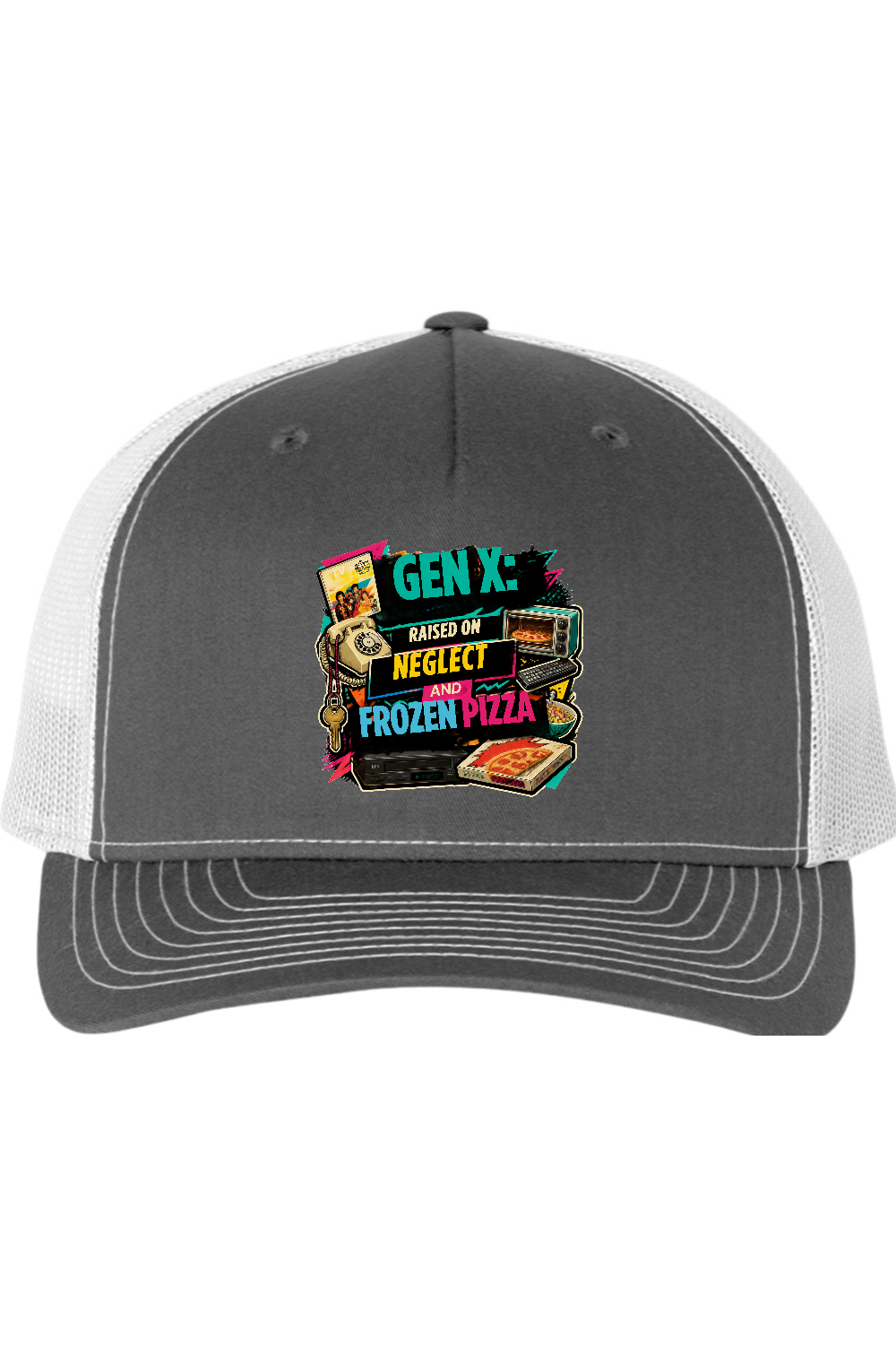 Richardson Trucker Cap: GEN X Raised on neglect and frozen pizza