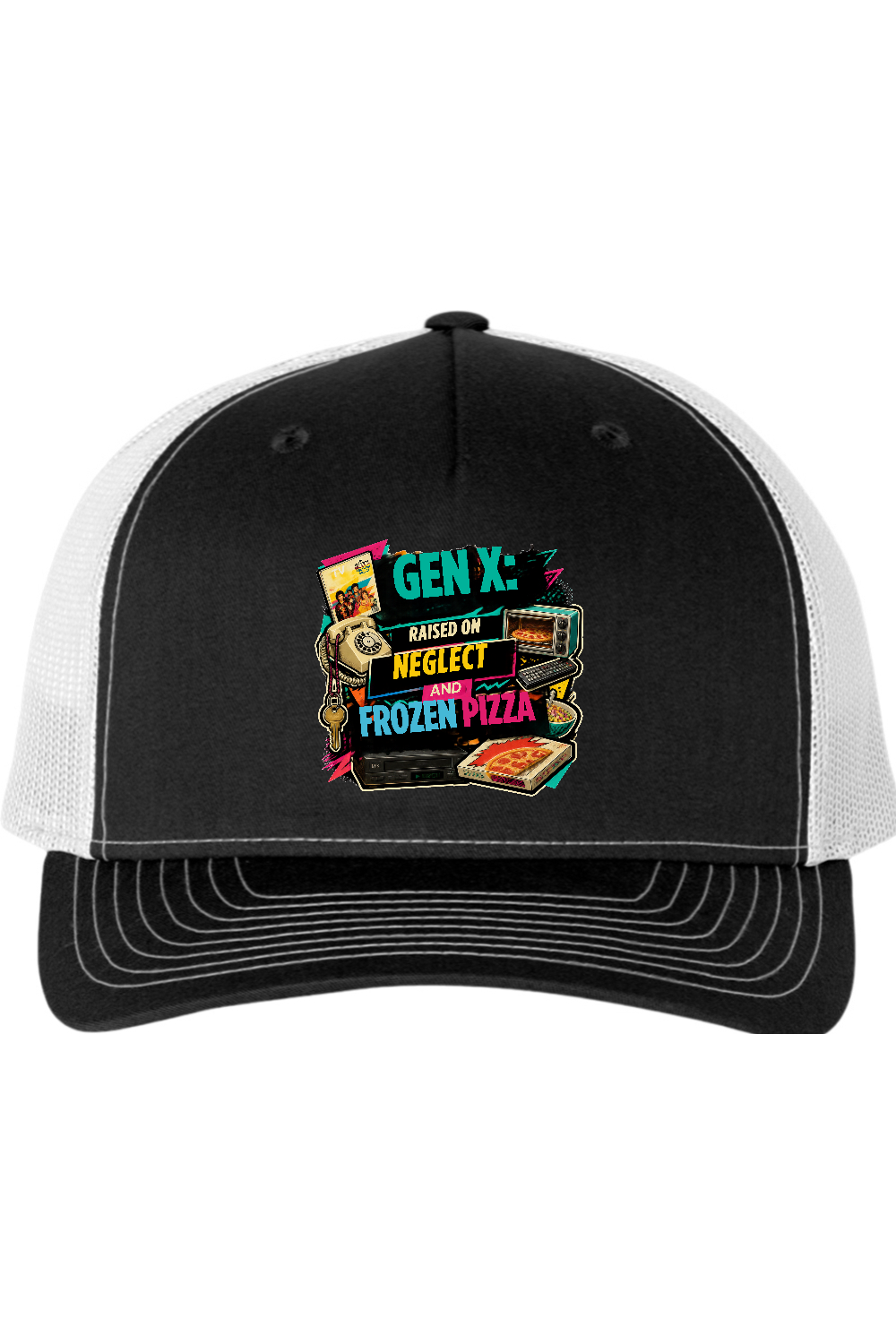 Richardson Trucker Cap: GEN X Raised on neglect and frozen pizza